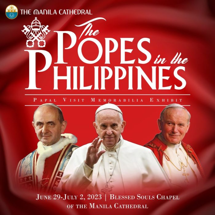 Exposicao na Catedral de Manila recorda visitas papais as Filipinas